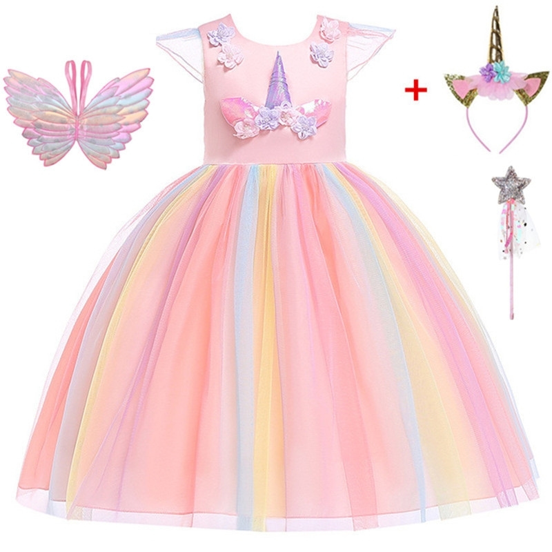 Teenmiro Princess Dress for Girl Unicorn Party Summer Flower Girls Dresses Kids Wedding Party Vestido Children Costumes New Robe T200812, Red;yellow
Teenmiro Princess Dress for Girl Unicorn Party Summer Flower Girls Dresses Kids Wedding Party Vestido Children Costumes New Robe T200812, Red;yellow
