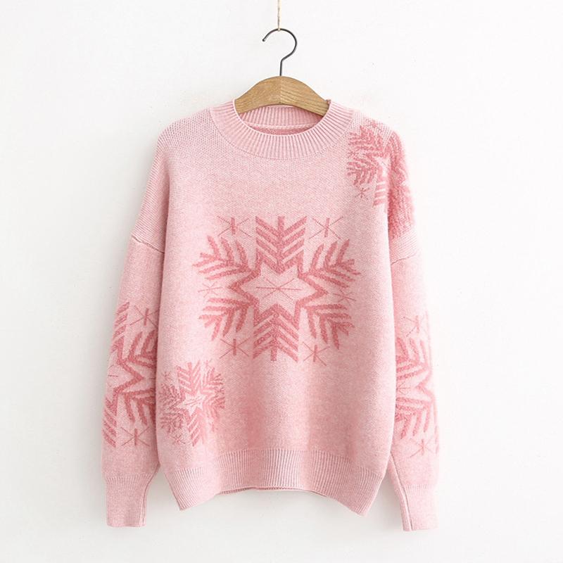 Fannic 2020 Winter Loose Christmas Snowflake Print Embroidered Round Neck Long-Sleeved Pullover Sweater for Women, Pink
Fannic 2020 Winter Loose Christmas Snowflake Print Embroidered Round Neck Long-Sleeved Pullover Sweater for Women, Pink