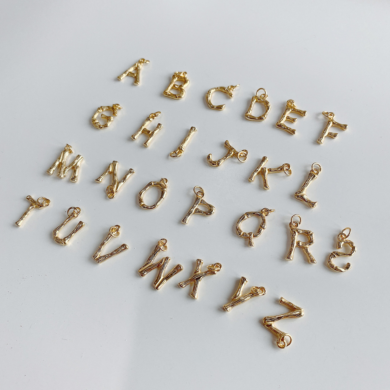 New designs 925 sterling silver pendant necklaces handmade jewelry 26 alphabets letters pendants designer necklaces in gold plating