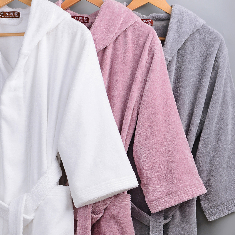 Winter Women Bathrobe Hooded Men Autumn Thick Warm Towel Fleece Sleepwear Long Robe Hotel Spa soft Long Nightgown Kimono robe 210203