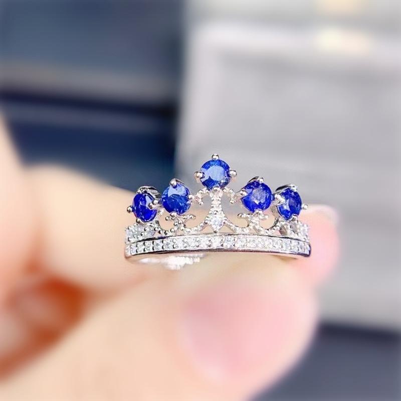 Cluster Rings Natural Real Blue Sapphire Crown Ring Per Jewelry 925 Sterling Silver 3*3mm 0.15ct*5pcs Gemstone Fine J213281, Golden;silver
Cluster Rings Natural Real Blue Sapphire Crown Ring Per Jewelry 925 Sterling Silver 3*3mm 0.15ct*5pcs Gemstone Fine J213281, Golden;silver
