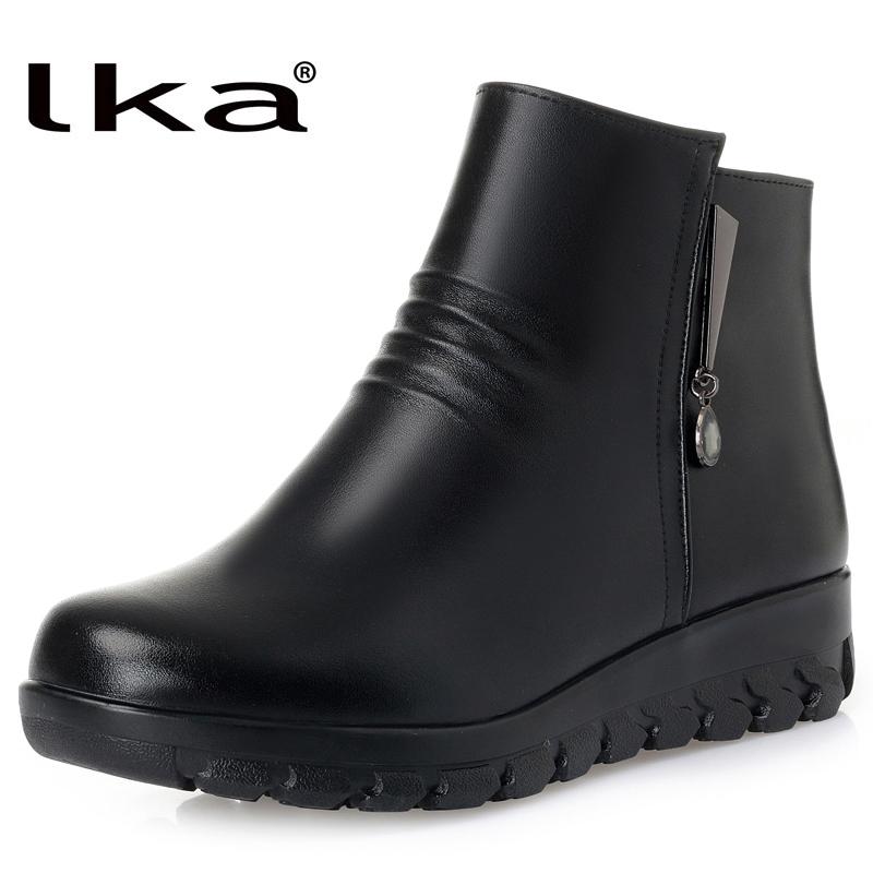 LKa Ladies Boots Winter Women Snow Boots Non Slip Genuine Leather Mother Wool Large size Ankle Women, Black
LKa Ladies Boots Winter Women Snow Boots Non Slip Genuine Leather Mother Wool Large size Ankle Women, Black