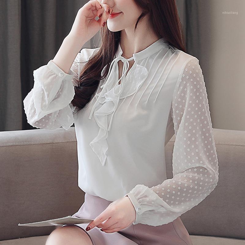 2019 New Spring Fashion Women' Clothing Bow Stand Collar Shirts Lantern Long Sleeves Solid Color Chiffon Top Blouse Female1, White
2019 New Spring Fashion Women' Clothing Bow Stand Collar Shirts Lantern Long Sleeves Solid Color Chiffon Top Blouse Female1, White