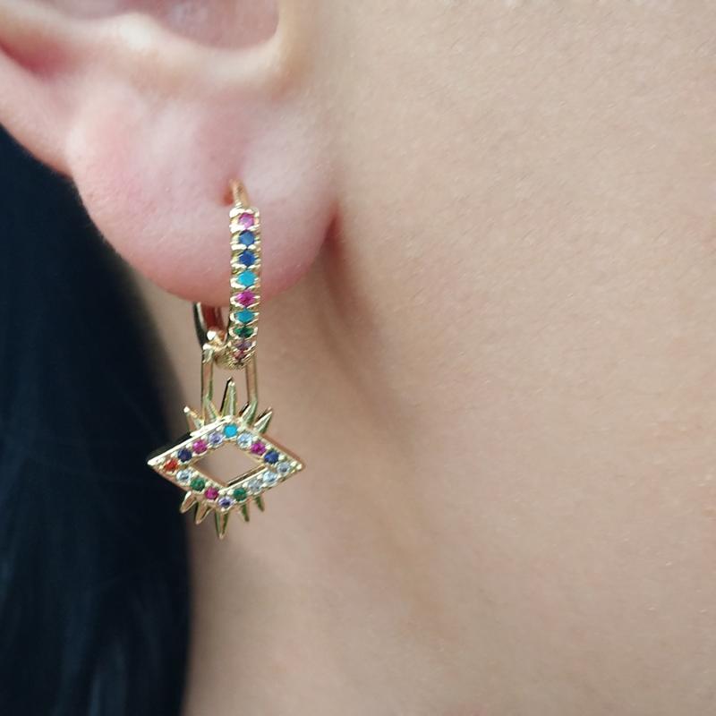 Hoop & Huggie Geometric Greek Eye Earrings Rainbow Charm For Hoops Earing Mexican Jewelry Accesorios De Belleza Mujer Outstanding ColorsHoop
Hoop & Huggie Geometric Greek Eye Earrings Rainbow Charm For Hoops Earing Mexican Jewelry Accesorios De Belleza Mujer Outstanding ColorsHoop