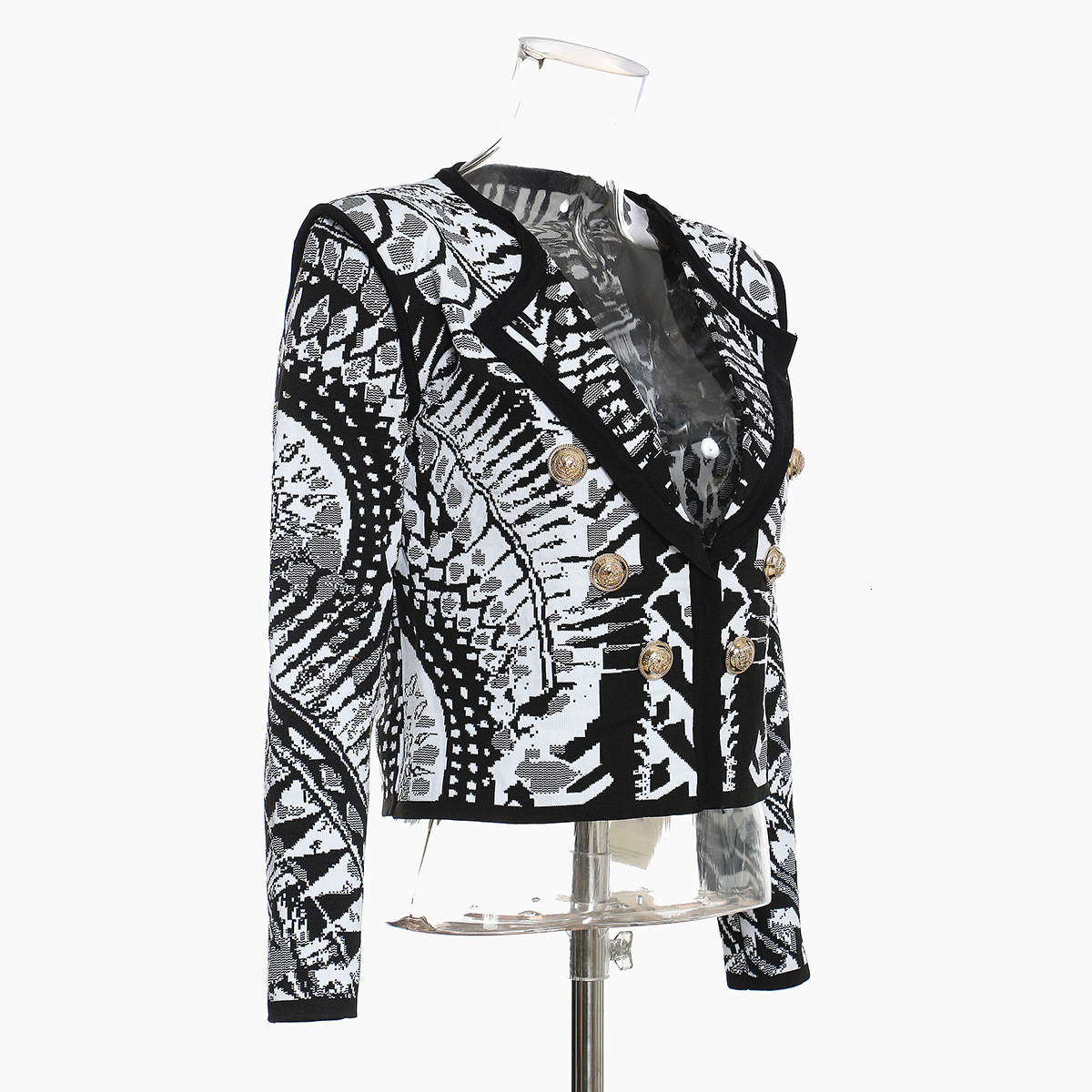 High Street 2021 Autumn Gothic Female Designer Blazer Double Luxury Short Breasted Geometry Outerwear Women' Cotton Coats 2qw2, Black
High Street 2021 Autumn Gothic Female Designer Blazer Double Luxury Short Breasted Geometry Outerwear Women' Cotton Coats 2qw2, Black
