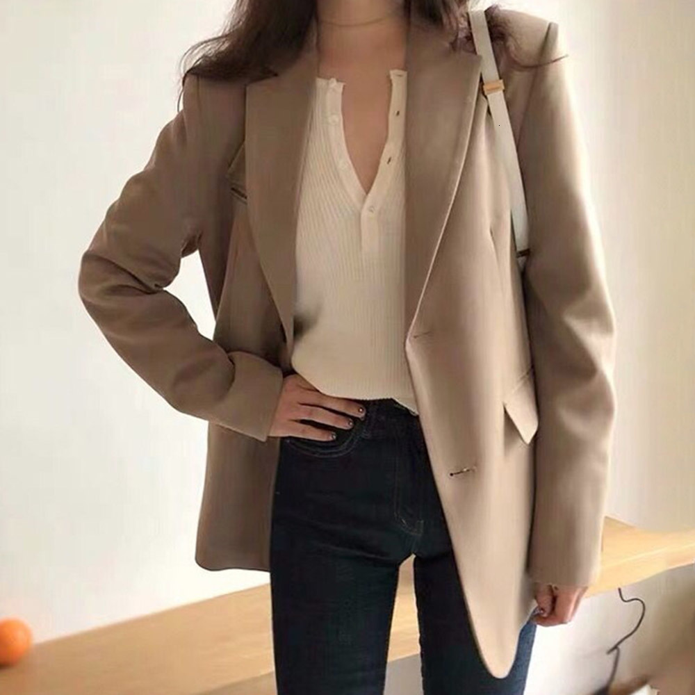 2021 New Korean Style Women Elegant Business Blazer Long Blazers Loose Jacket Ladies Spring Autumn Suit 520O, Khaki
2021 New Korean Style Women Elegant Business Blazer Long Blazers Loose Jacket Ladies Spring Autumn Suit 520O, Khaki