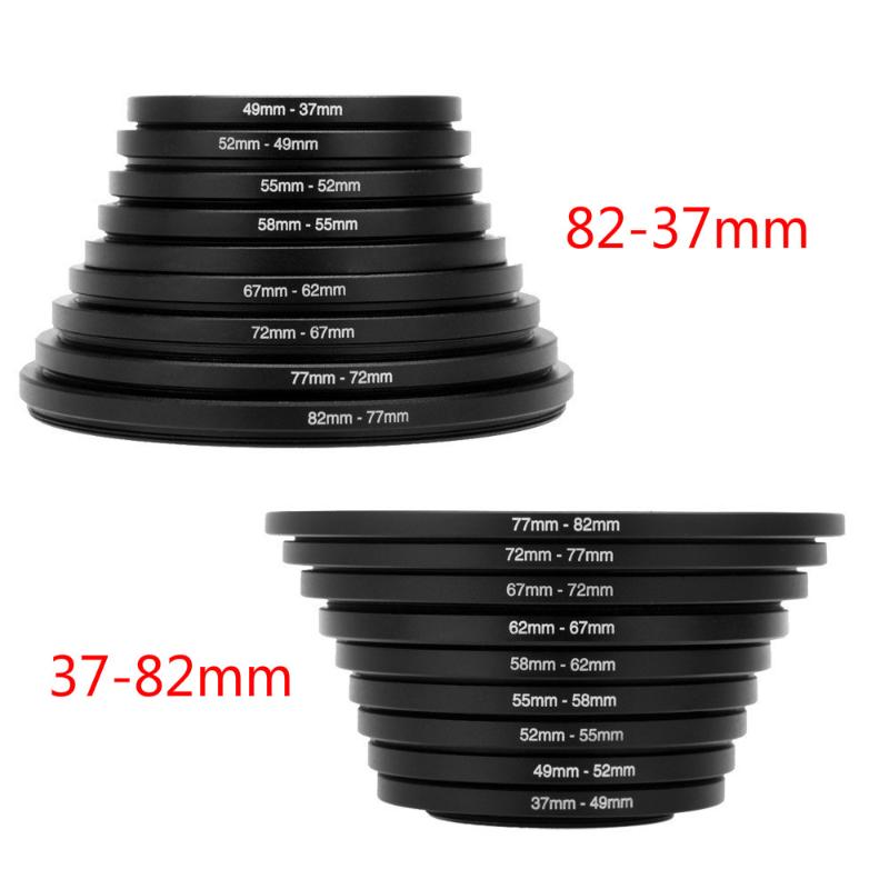 9 pcs Metal Step Up Rings Aluminum Universal Lens Adapter Filter Set 37-49-52-55-58-62-67-72-77mm
9 pcs Metal Step Up Rings Aluminum Universal Lens Adapter Filter Set 37-49-52-55-58-62-67-72-77mm