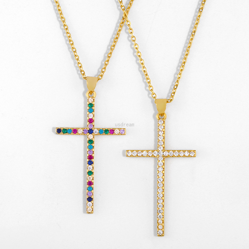 18k gold zircon cross pendant Necklace crystal diamond necklaces women men fashion jewelry will and sandy, Silver
18k gold zircon cross pendant Necklace crystal diamond necklaces women men fashion jewelry will and sandy, Silver