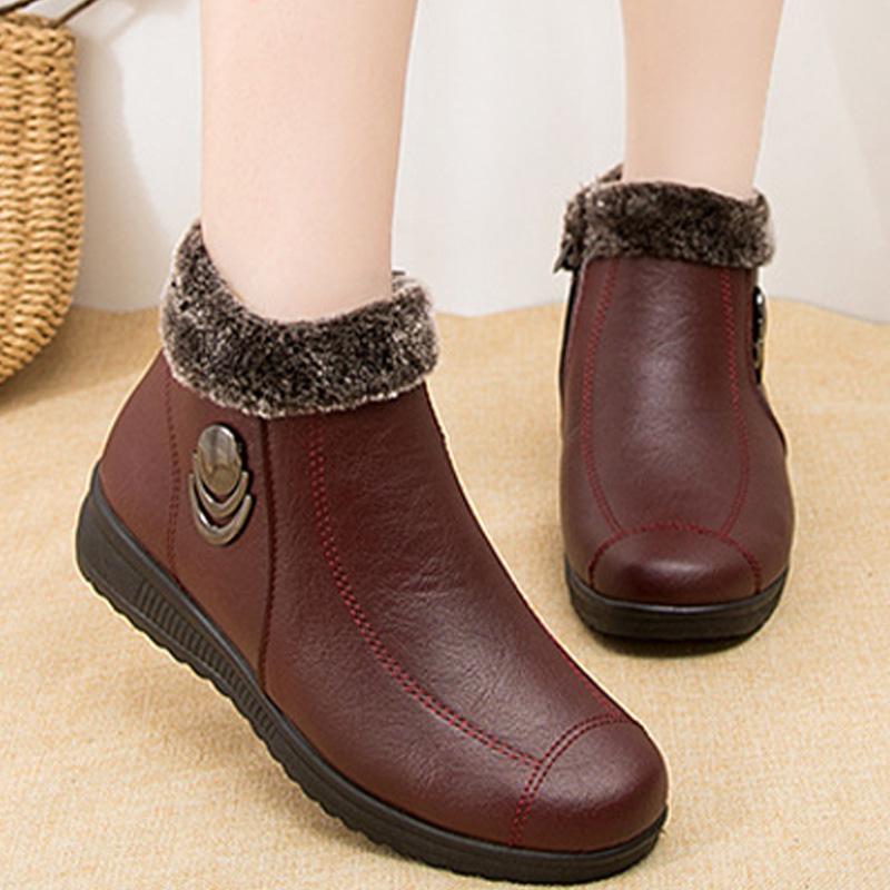 Women Snow Boots Winter New Shoes Plush Warm Pu Leather Ladies Flat Shoes Ankle Boots Fashionable Casual Comfortable Women, Black
Women Snow Boots Winter New Shoes Plush Warm Pu Leather Ladies Flat Shoes Ankle Boots Fashionable Casual Comfortable Women, Black
