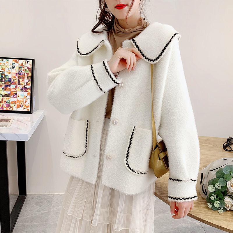 Fashion Sweet Mink Fleece Turn-down Collar Jacket Women Korean Loose Elegant Long Sleeve Outerwear Vintage Chic Coat Fall Female, White
Fashion Sweet Mink Fleece Turn-down Collar Jacket Women Korean Loose Elegant Long Sleeve Outerwear Vintage Chic Coat Fall Female, White