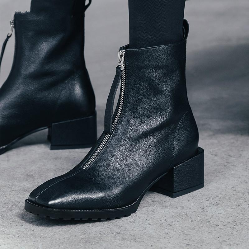 2020 Autumn Winter Fashion Women Ankle Boots Square Toe Low Heel Shoes Woman Back Zipper Short Booties Black White Botas Mujer
2020 Autumn Winter Fashion Women Ankle Boots Square Toe Low Heel Shoes Woman Back Zipper Short Booties Black White Botas Mujer