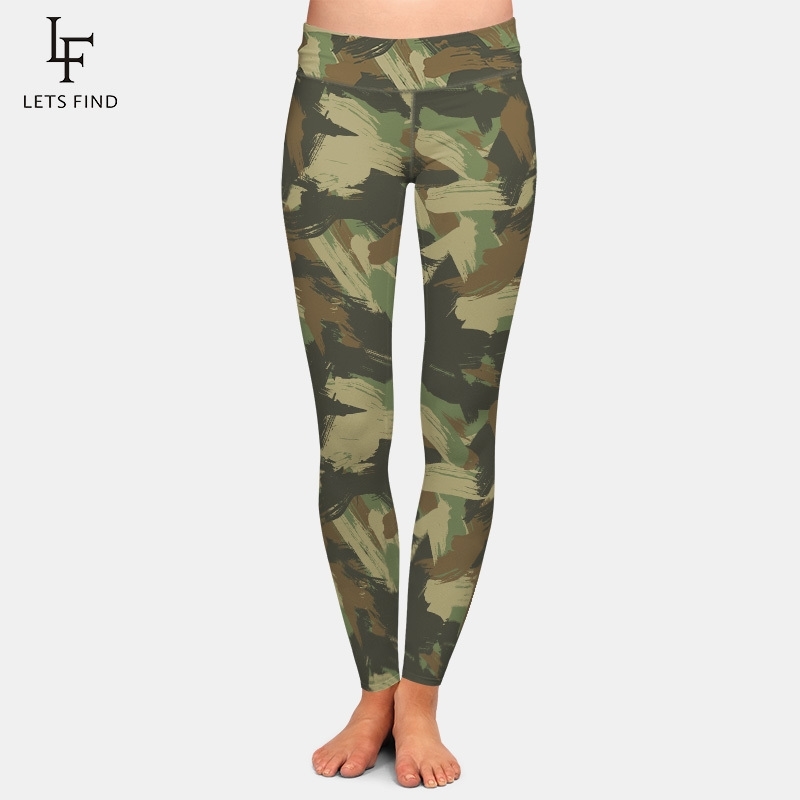 High Quality Women Fashion High Waist Leggings 3D Printed Graffiti Pattern Plus Size Ankle-Length Casual Leggings 201203, Army green 
High Quality Women Fashion High Waist Leggings 3D Printed Graffiti Pattern Plus Size Ankle-Length Casual Leggings 201203, Army green