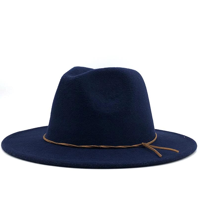 Men Women Wide Brim Wool Felt Jazz Fedora Hats British style Trilby Party Formal Panama Cap Black Yellow Dress Hat 58-60CM