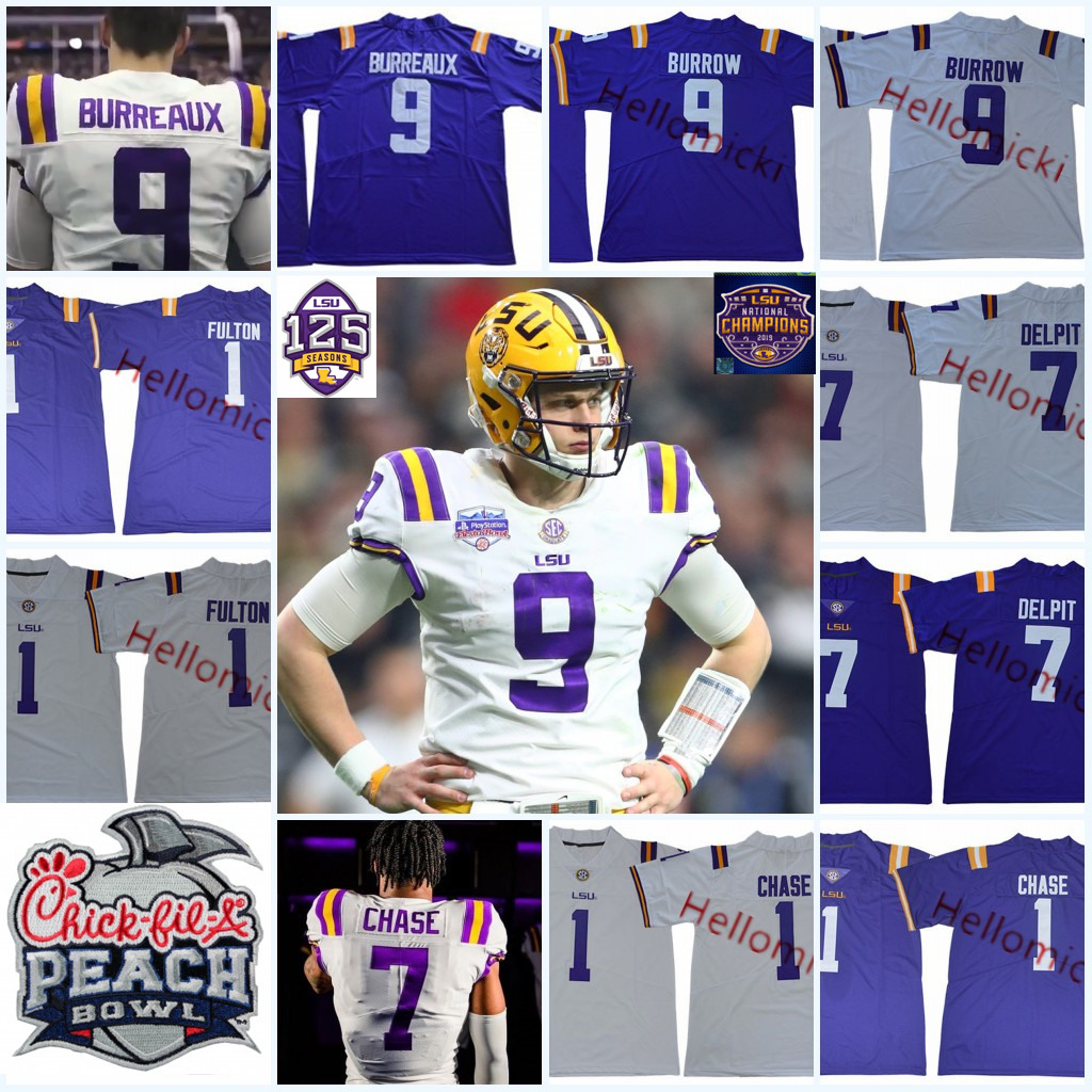 Mens #9 Joe Burrow LSU Tigers Football Jersey #1 Kristian Fulton #9 Joe Burreaux #1#7 Ja'marr Chase #7 Grant Delpit 125TH LSU Tigers Jersey
Mens #9 Joe Burrow LSU Tigers Football Jersey #1 Kristian Fulton #9 Joe Burreaux #1#7 Ja'marr Chase #7 Grant Delpit 125TH LSU Tigers Jersey