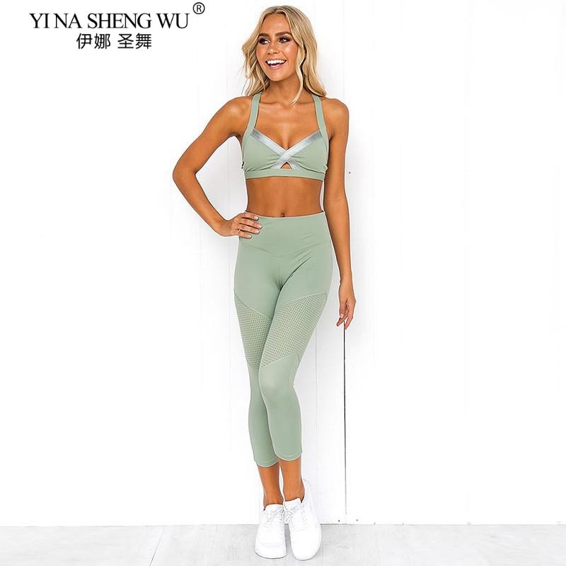 Sports Bra Leggings Women Mesh Stitching Clothes Yoga Set Female Fitness Tracksuit Yoga Pants Sexy Tops Slim Sportswear Gym New, Green bra
Sports Bra Leggings Women Mesh Stitching Clothes Yoga Set Female Fitness Tracksuit Yoga Pants Sexy Tops Slim Sportswear Gym New, Green bra