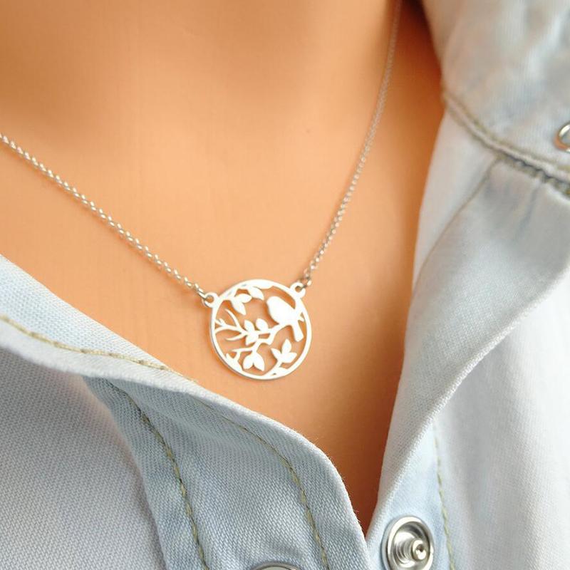 2020 wholesale simple tree necklace womens round bird pendants stainless steel jewelry on the neck gold chains necklaces women
2020 wholesale simple tree necklace womens round bird pendants stainless steel jewelry on the neck gold chains necklaces women