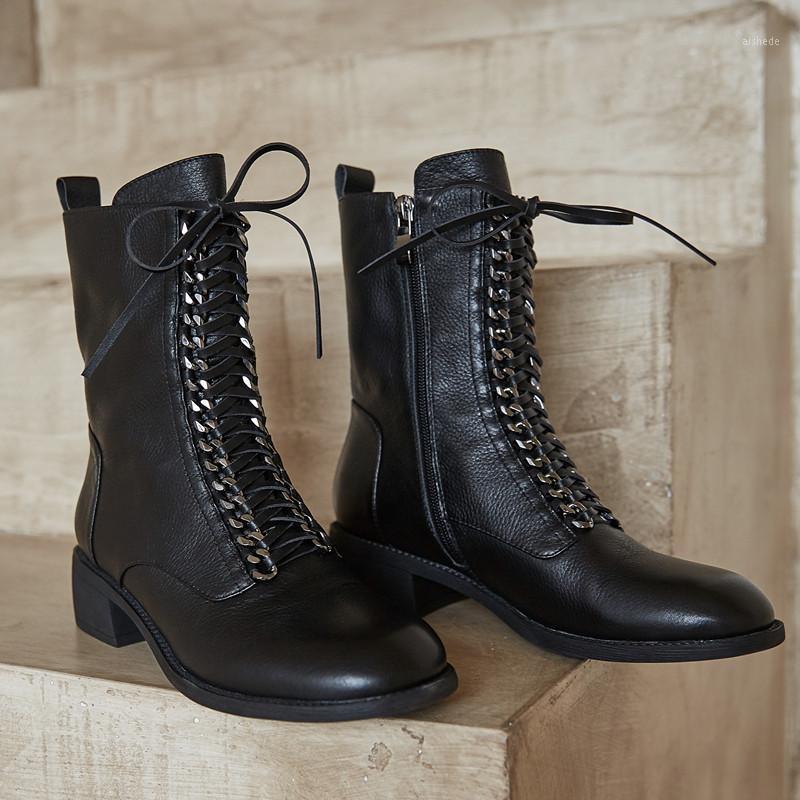 New Autumn Winter Handmade Genuine Leather Women Short Boots Square Heel Metal Chain Decor Stylish Cow Leather Women Ankle Boots1, Black
New Autumn Winter Handmade Genuine Leather Women Short Boots Square Heel Metal Chain Decor Stylish Cow Leather Women Ankle Boots1, Black