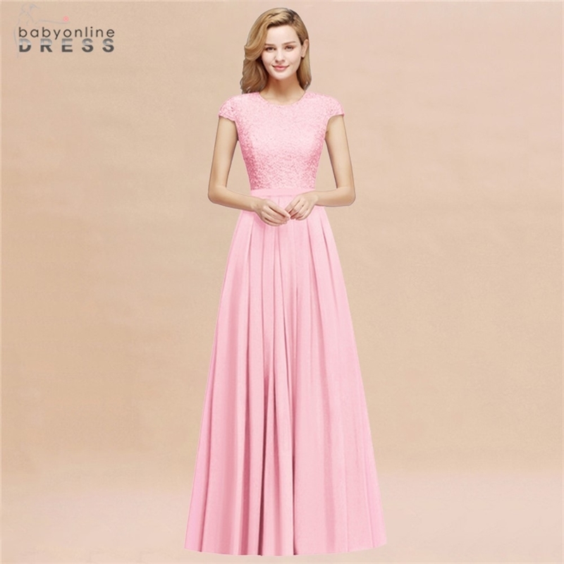 Elegant Lace Chiffon Long Bridesmaid Dresses Charming Short Sleeve Wedding Guest Dresses Burgundy robe demoiselle d'honneur 201113, Pink
Elegant Lace Chiffon Long Bridesmaid Dresses Charming Short Sleeve Wedding Guest Dresses Burgundy robe demoiselle d'honneur 201113, Pink