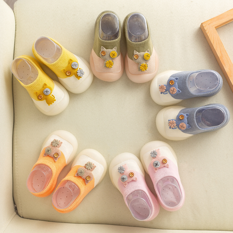 baby socks shoes for spring autumn cute cat style cotton floor shoes soft botton anti-slip first walkers 0-3 years LJ201214