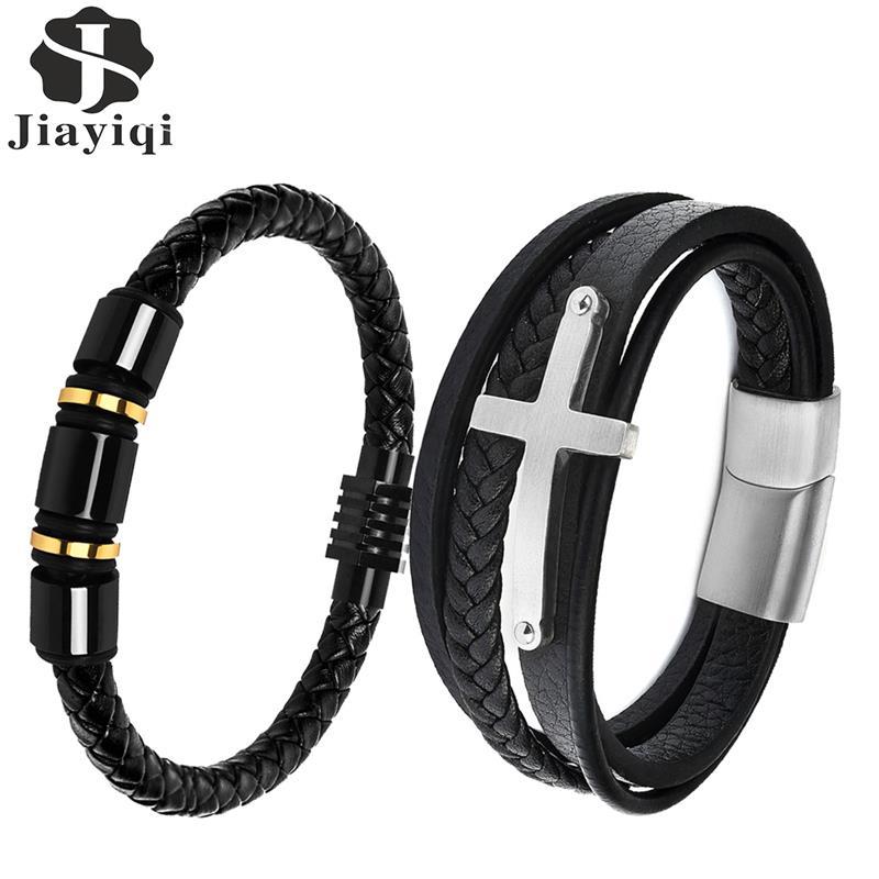 Fashion Men's Leather Bracelet Stainless Steel Charm Magnetic Genuine Braided Punk Rock Bangle for Man Jewelry Accessories Gift
Fashion Men's Leather Bracelet Stainless Steel Charm Magnetic Genuine Braided Punk Rock Bangle for Man Jewelry Accessories Gift