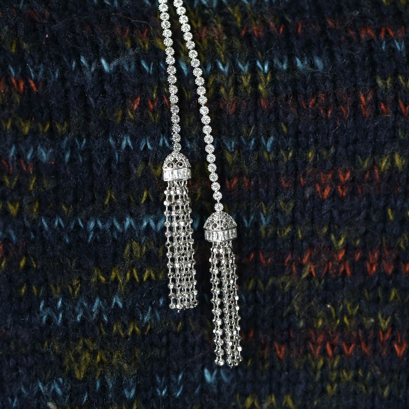 Pendant Necklaces zirconia long tassel pendant necklace for women party/wedding Cstar Yashow Jewelry Coat Sweater chaiN 201104