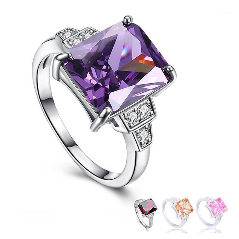 Simple and Elegant Big zircon Wedding rings for women Colorful Purple Champagne Pink Red Sparkling CZ engagement ring size 6-101
Simple and Elegant Big zircon Wedding rings for women Colorful Purple Champagne Pink Red Sparkling CZ engagement ring size 6-101