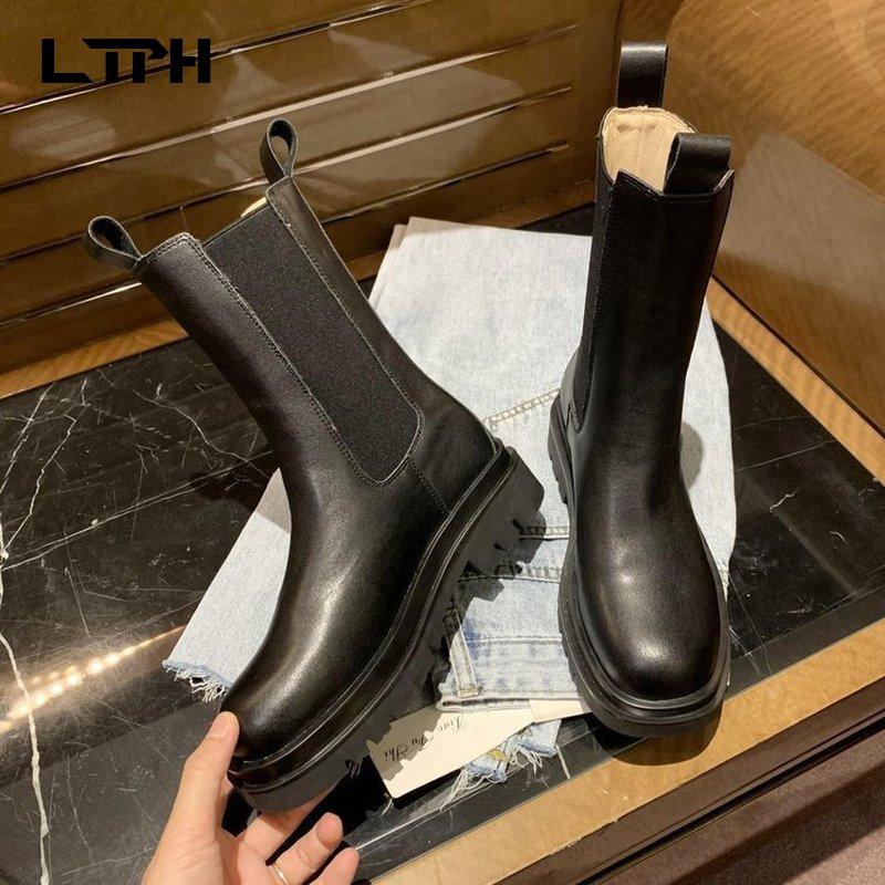 LPTH boots 2020 autumn and winter hot sale platform platform solid color high boots with high warmth women's shoes, Black 
LPTH boots 2020 autumn and winter hot sale platform platform solid color high boots with high warmth women's shoes, Black