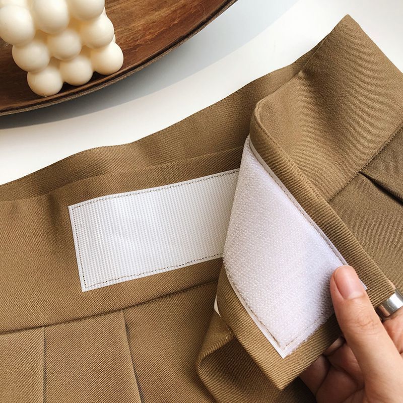 Woman Thicken Loose Casual Suit Pant Autumn Winter Fashion Korean Women High Waist Straight Pans Chocolate Color Trousers 200930