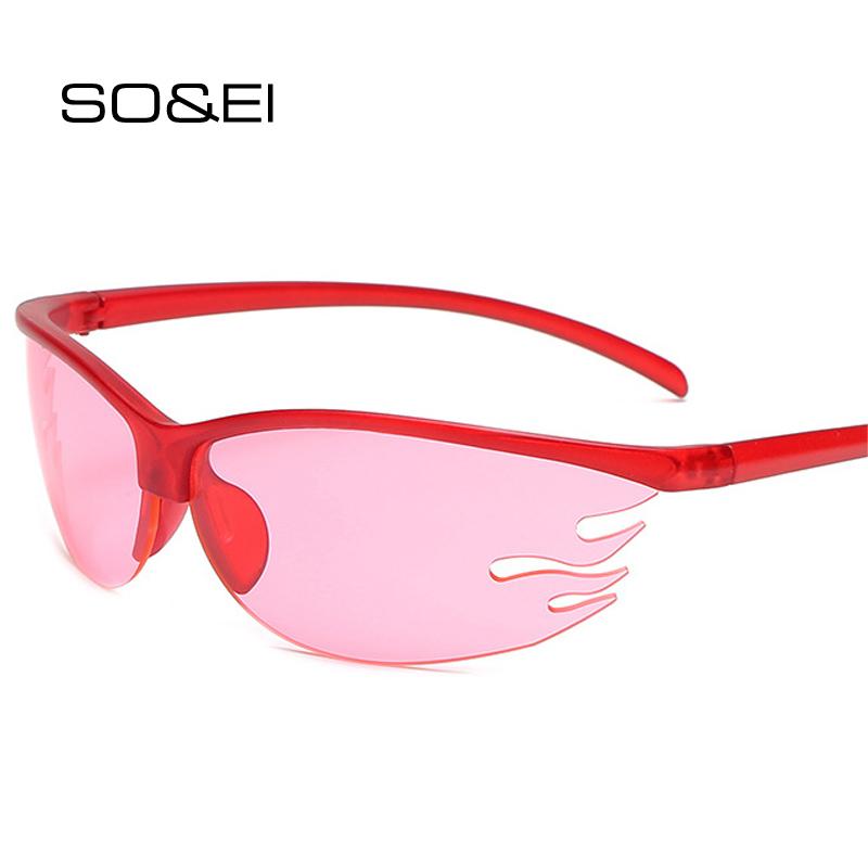 SO&EI Fashion Semi-Rimless Flame Shape Sunglasses Women Retro Candy Color Eyewear Men Outdoor Sports Driving Goggle Shades UV400
SO&EI Fashion Semi-Rimless Flame Shape Sunglasses Women Retro Candy Color Eyewear Men Outdoor Sports Driving Goggle Shades UV400