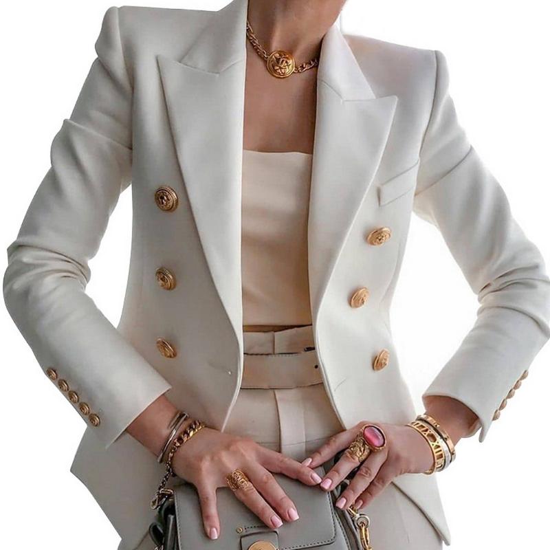 Blazer Women Office Jacket Double Breasted Harajuku Blazer Slim Fitting Female Coat Office Ladies Outfit AAA Discount for in-store purchases