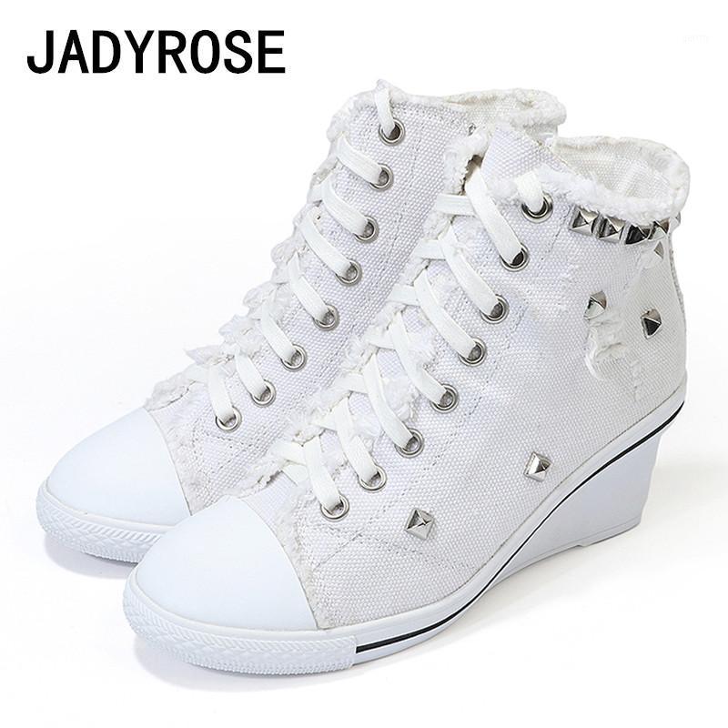 White Canvas Women Wedge Ankle Boots Lace Up Studded High Heels Ladies Boots Shoes Platform Short Shoes Woman Rivets Pump1
White Canvas Women Wedge Ankle Boots Lace Up Studded High Heels Ladies Boots Shoes Platform Short Shoes Woman Rivets Pump1