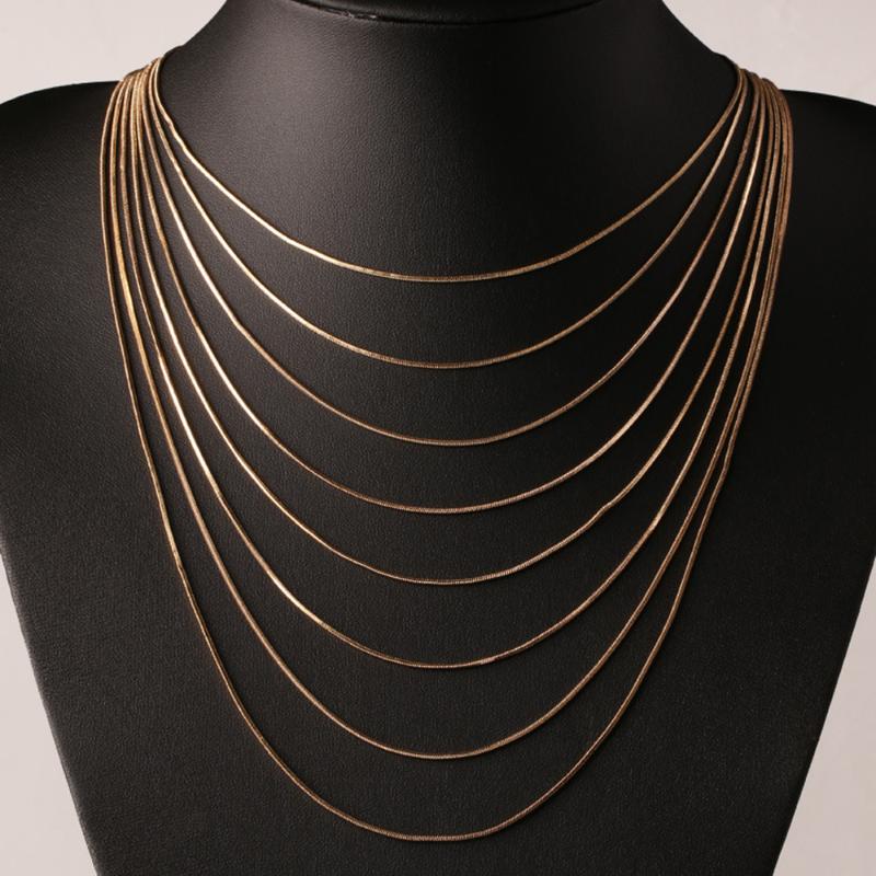 Hot Sale Bulk Wholesale 1mm Yellow Gold color Fashion Women's Men's Snake Chains Necklace for DIY Pendant 16-30
Hot Sale Bulk Wholesale 1mm Yellow Gold color Fashion Women's Men's Snake Chains Necklace for DIY Pendant 16-30