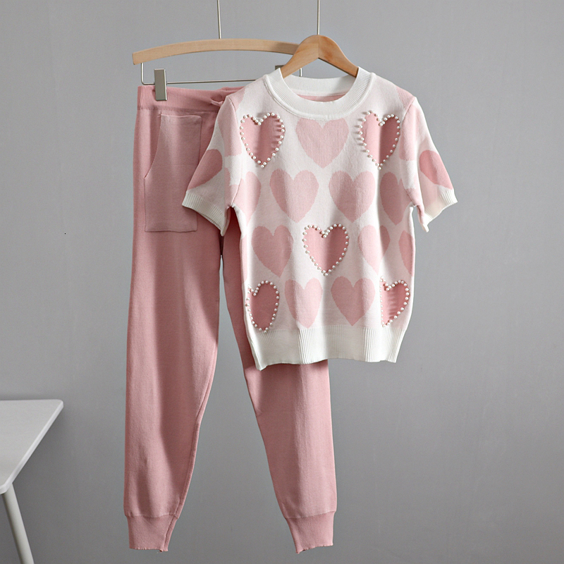 2021 New 2 Piece Sets Tracksuits Embroidery Heart o Neck Short Sleeve Women t Shirt + Knitted Harem Pencil Pants Ji65, Blue
2021 New 2 Piece Sets Tracksuits Embroidery Heart o Neck Short Sleeve Women t Shirt + Knitted Harem Pencil Pants Ji65, Blue