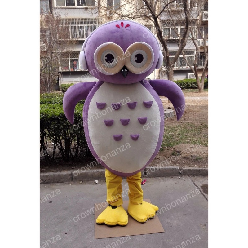 Halloween purple owl Mascot Costume High quality Cartoon Anime theme character Adults Size Christmas Carnival Birthday Party Outdoor Outfit