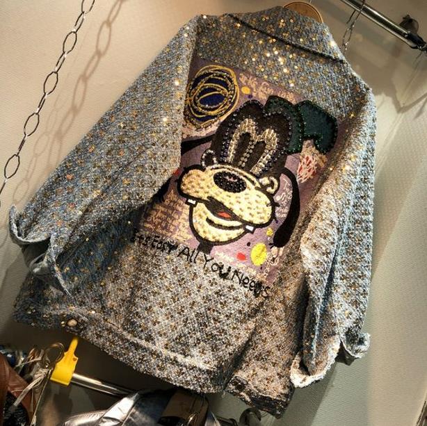 2021 FZ68 Fashion Autumn Outfit European Goods New Heavy Industry Nail Bead Cartoon Fun Loose Joker Shows Thin Coat Female Print, Blue
2021 FZ68 Fashion Autumn Outfit European Goods New Heavy Industry Nail Bead Cartoon Fun Loose Joker Shows Thin Coat Female Print, Blue