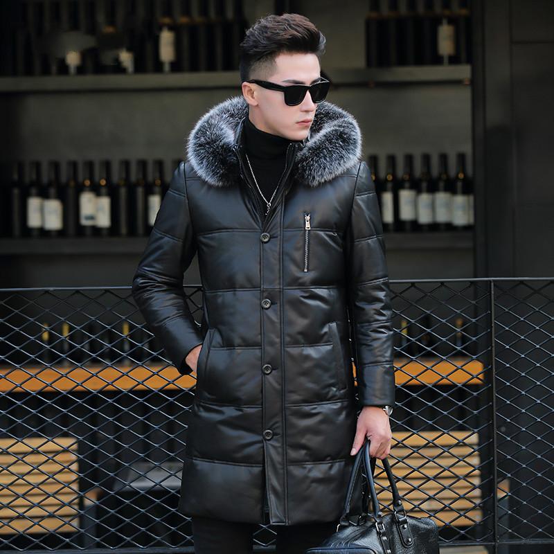 Genuine Leather Down Jacket Men Winter Long Mens Sheepskin Coat Fur Collar Chaqueta Cuero Hombre ML-DAF89812 KJ1118, Black
Genuine Leather Down Jacket Men Winter Long Mens Sheepskin Coat Fur Collar Chaqueta Cuero Hombre ML-DAF89812 KJ1118, Black