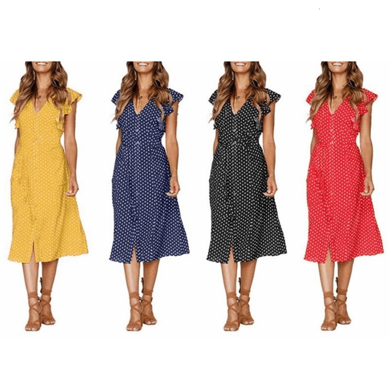 2021 Summer Dress New Hot Style with Low-v Sexy Spot Wave Button Frilly Long Sleeves Ladies'dresses Oym0982 OKJS, Red
2021 Summer Dress New Hot Style with Low-v Sexy Spot Wave Button Frilly Long Sleeves Ladies'dresses Oym0982 OKJS, Red