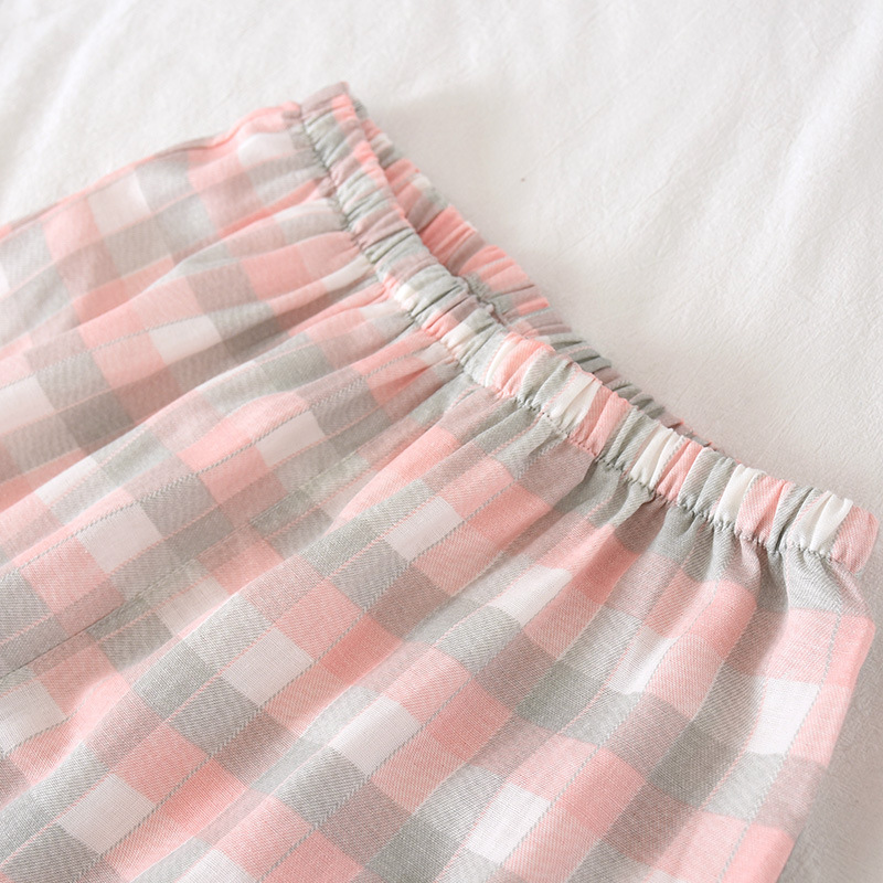 Women's Pajamas Cotton Plaid Casual Homewear Comfortable Thin Pajamas Suit Summer New Short Sleeve Shorts Two Piece Pyjama Set T200429