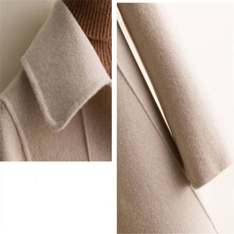 Winter Wool Coat and Jacket Women Plus Size Korean Long Jacket Warm Beige Elegant Wool Coat Cashmere Vintage Coat Cape Femme 201102