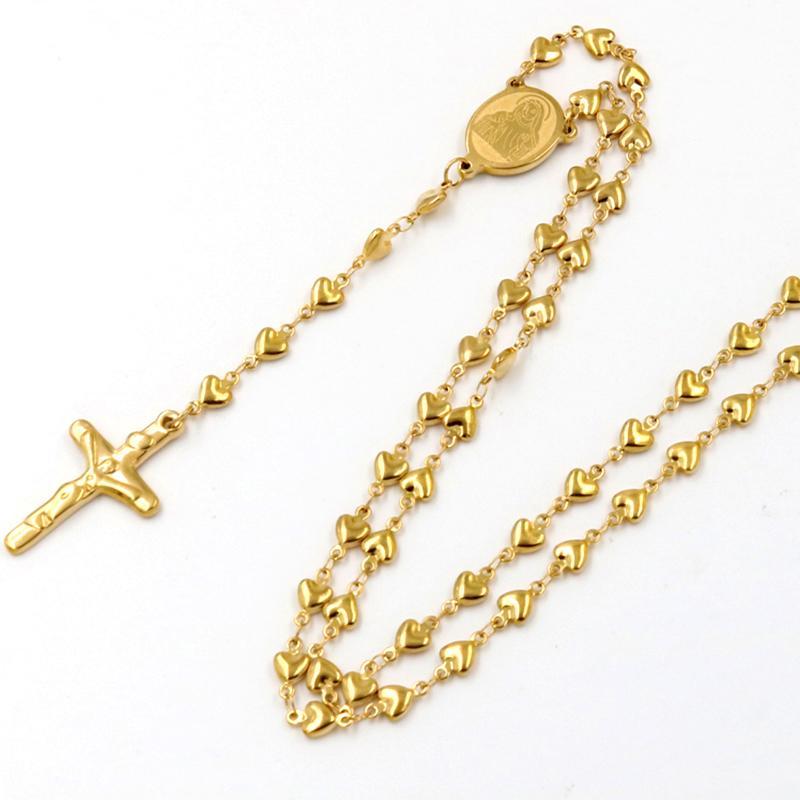 1 Virgin Mary Gold rosary necklace for Women Men stainless steel bead chain cross Jesus pendant women's gift jewelry Wholesale
1 Virgin Mary Gold rosary necklace for Women Men stainless steel bead chain cross Jesus pendant women's gift jewelry Wholesale
