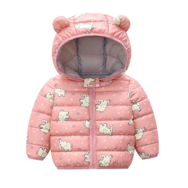 New Autumn Winter Baby Girls Jacket For Boys Cartoon Print Coat Kids Hooded Outerwear Coat Children Jackets Toddler Clothes