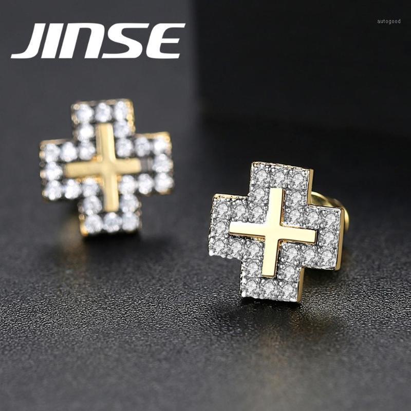 Stud JINSE Punk Gold Color Cross Earring Man Ied Cubic Zirconia Earrings Korean Hip Hop Male Jewelry Gift1 
Stud JINSE Punk Gold Color Cross Earring Man Ied Cubic Zirconia Earrings Korean Hip Hop Male Jewelry Gift1