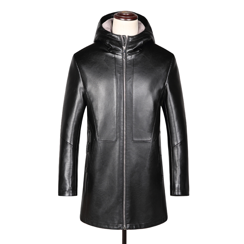2020 Men's Haining with Hood a Piece Sheep's Hide Long Winter Coat Thickened Leather Jacket Xszo, Black
2020 Men's Haining with Hood a Piece Sheep's Hide Long Winter Coat Thickened Leather Jacket Xszo, Black