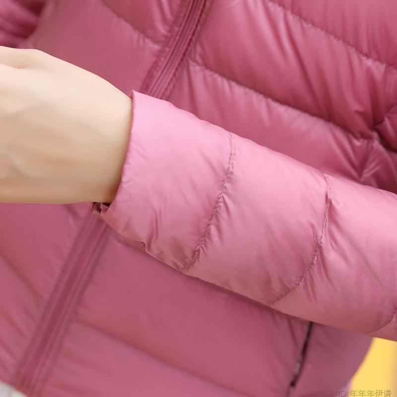 Womens Spring Autumn Jackets Duck Down Filler Ultra-thin Light Style Ladies Bomber Coats Stand Collar Fashion Female Coat Jacket 201017