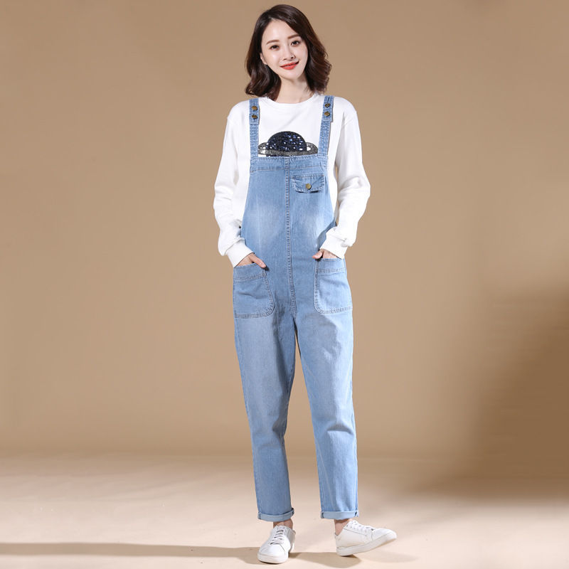 Plus Size 6XL Denim Jumpsuit Loose Boyfriend Jeans For Women Pocket Long Harem Black Jeans Women Overalls Wide Leg Rompers C5217 200930