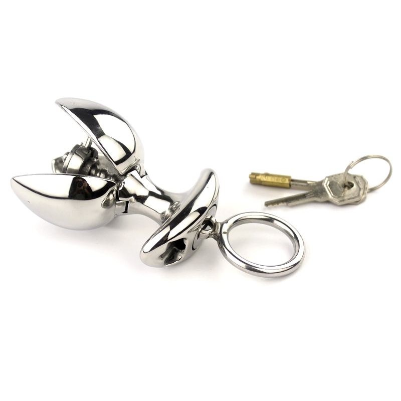 NEW Stainless Steel Anal Lock Openable Anal Plug Dilator Heavy Anus Beads Lock Anal Sex Toys For Men Woman Gay T200915