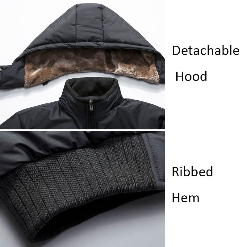 Winter Men Jacket Parka Warm Fleece Casual Hooded Coat Mens Cotton Slim Thick Down Jacket Male Zipper Outwears Casacos Masculino T200102