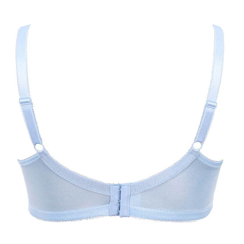 MiaoErSiDai Women Plus Size Bra Unlined Embroidery Satin Full Coverage Bra 36 38 40 42 44 C D DD DDD E F 201202