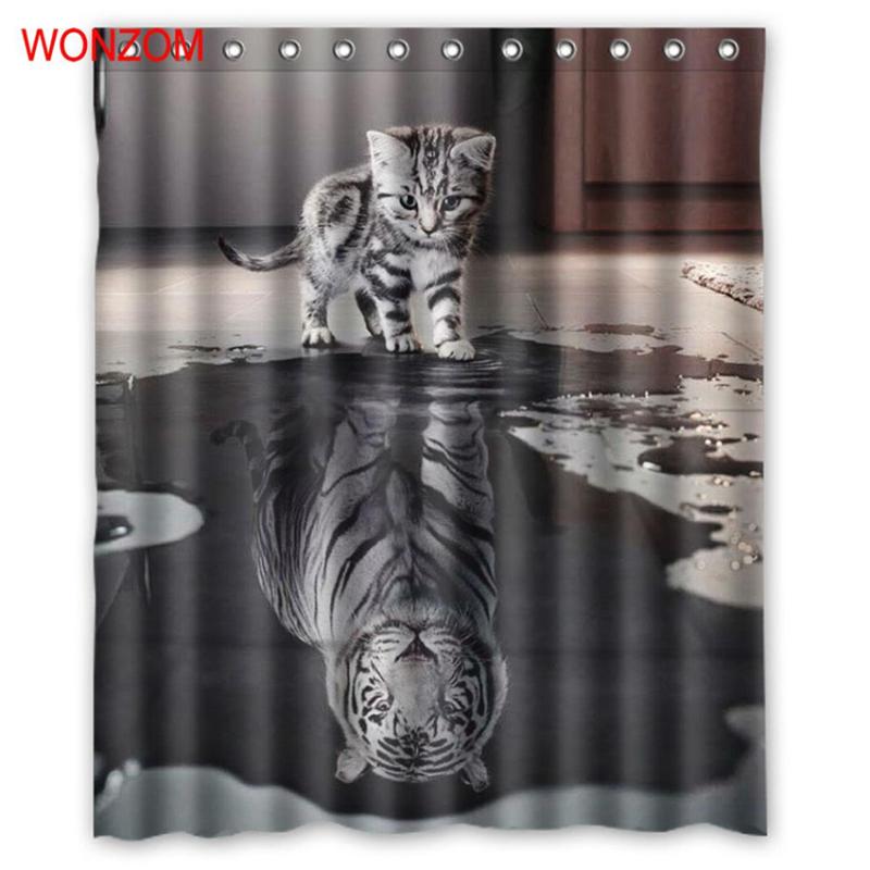 WONZOM Tiger and Cat Shower Curtains with 12 Hooks For Mildewproof Bathroom Decor Modern Animal Bath Waterproof Curtain Gift
WONZOM Tiger and Cat Shower Curtains with 12 Hooks For Mildewproof Bathroom Decor Modern Animal Bath Waterproof Curtain Gift