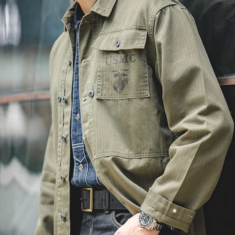Men Green Long Working Shirt Retro-parallel Jacket Custom Workwear Outdoor Design J25j
Men Green Long Working Shirt Retro-parallel Jacket Custom Workwear Outdoor Design J25j